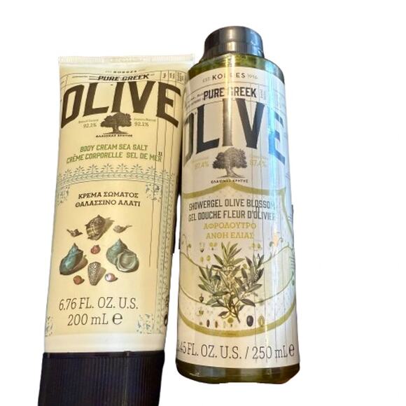 KORRES Greek Olive Blossom Body Cream & Shower Gel Set NWT - Picture 4 of 7